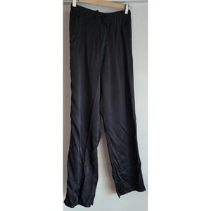 Texere Silk Pants Women S Black Solid Straight Trousers Minimalist Slacks